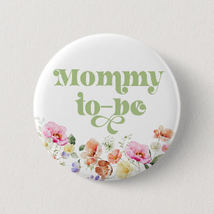 Wildflower mommy to be button
