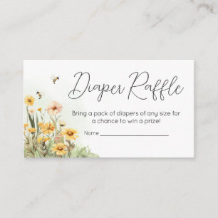 Wildflower Mommy to Bee Baby Shower Diaper Raffle Enclosure Card