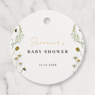Wildflower Mommy To Bee Gender Neutral Baby Shower Favor Tags