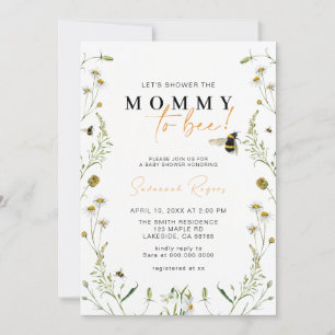 Wildflower Mommy To Bee Gender Neutral Baby Shower Invitation