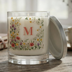Wildflower Monogram Botanical Scented Candle