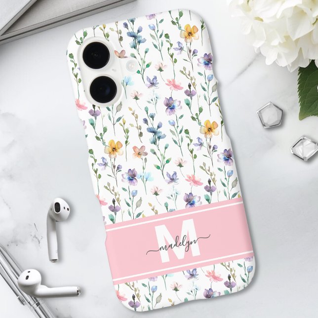 Wildflower Monogram Case-Mate iPhone Case (Wildflower Monogram iPhone 17 Case )