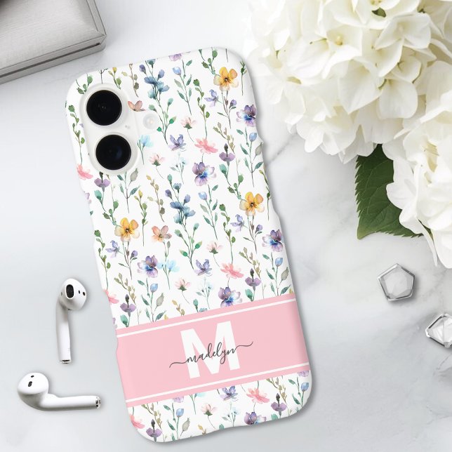 Wildflower Monogram Case-Mate iPhone Case (Wildflower Monogram iPhone 17 Case )