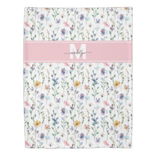Wildflower Monogram Duvet Cover