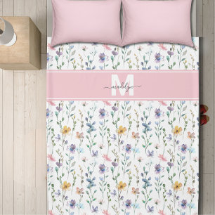 Wildflower Monogram Duvet Cover