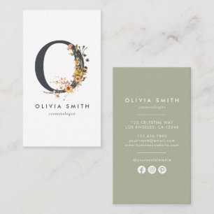 Wildflower Monogram O Business Card