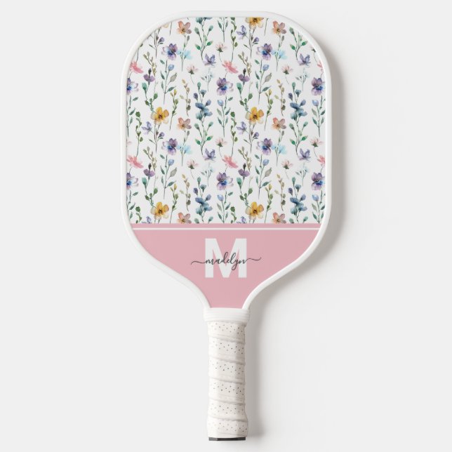 Wildflower Monogram Pickleball Paddle (Front)