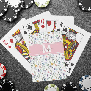 Wildflower Monogram Poker Cards