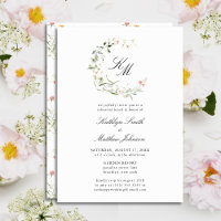 Wildflower Monogram Wreath Modern Rehearsal Lunch
