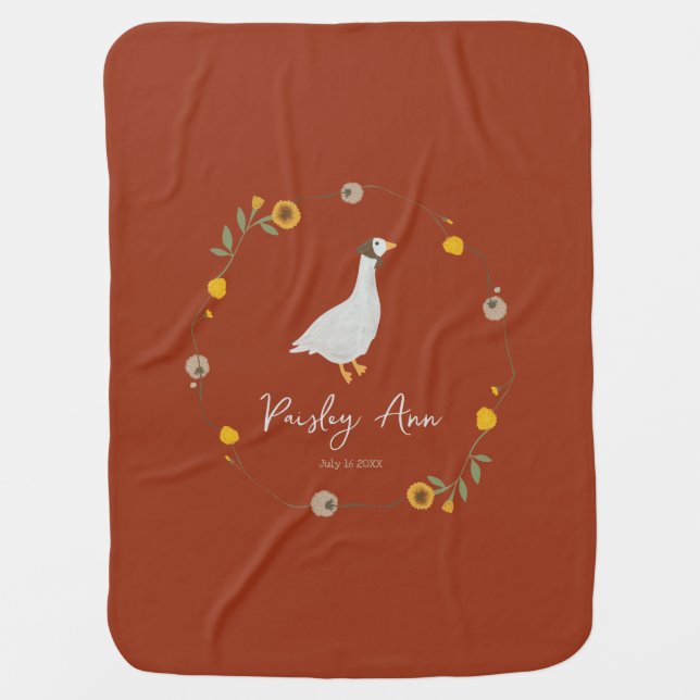 Wildflower Mother Goose Nursery Rhyme Custom Baby Blanket (Front)