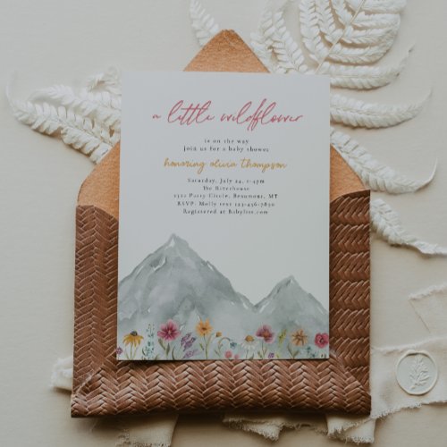 Wildflower Mountain Baby Shower Invitation