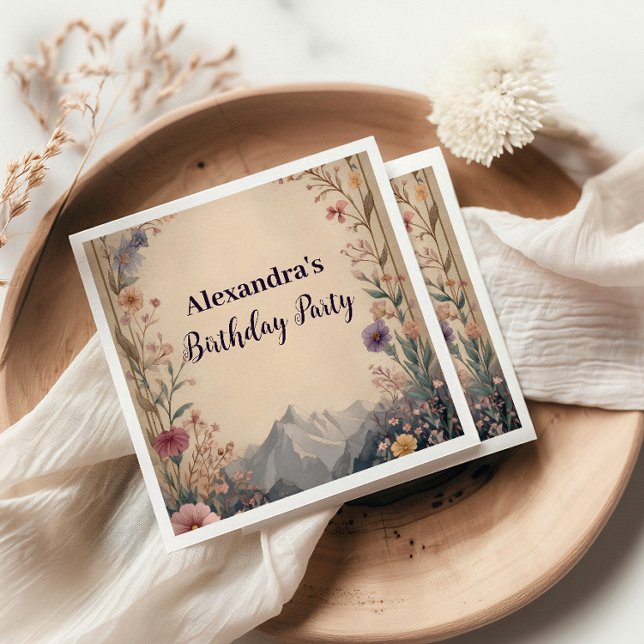 Wildflower Mountain Birthday Napkins (Creator Uploaded)
