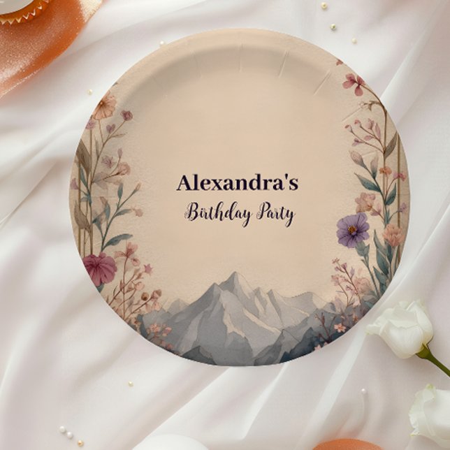 Wildflower Mountain Birthday Paper Plates (Creator Uploaded)