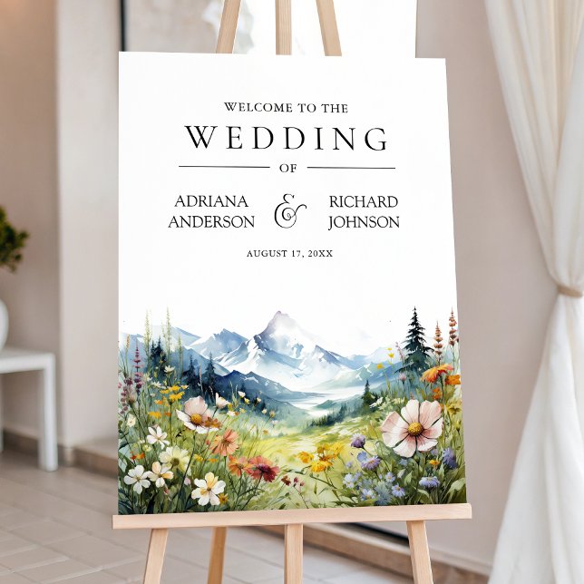 Wildflower Mountain Meadow Wedding Welcome Sign (Creator Uploaded)