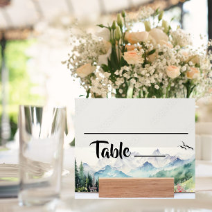 Wildflower & Mountain Water Paint Place Card