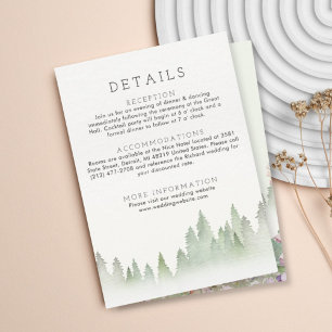 Wildflower Mountain Watercolor Wedding Enclosure Card