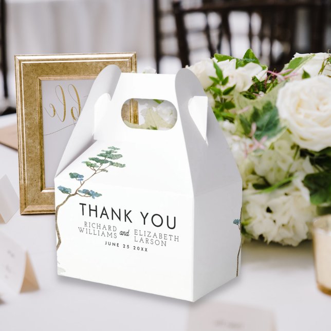 Wildflower Mountain Watercolor Wedding Favor Boxes (Creator Uploaded)