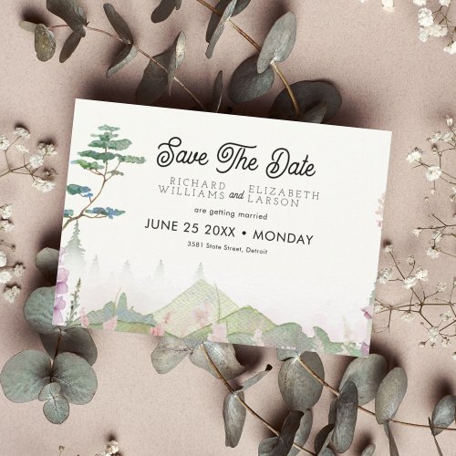 Wildflower Mountain Watercolor Wedding Save The Date