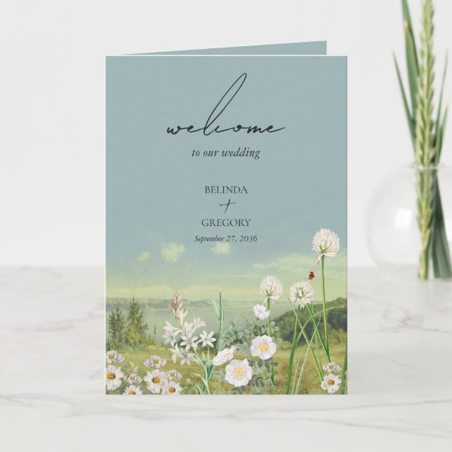 Wildflower Mountain Wedding Order of Service Program (Front)