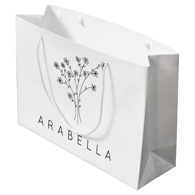 Wildflower Name  Large Gift Bag (Back Angled)