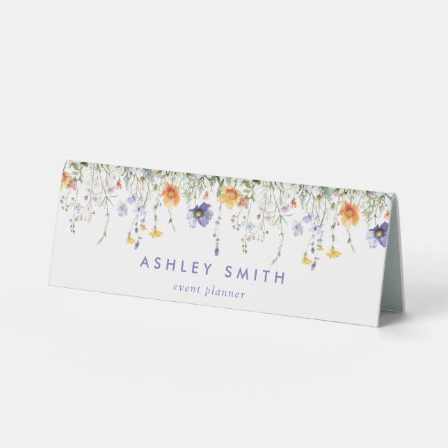 Wildflower Name Plate Desk Sign (Front)
