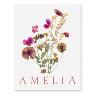 Wildflower  Name  Temporary Tattoos