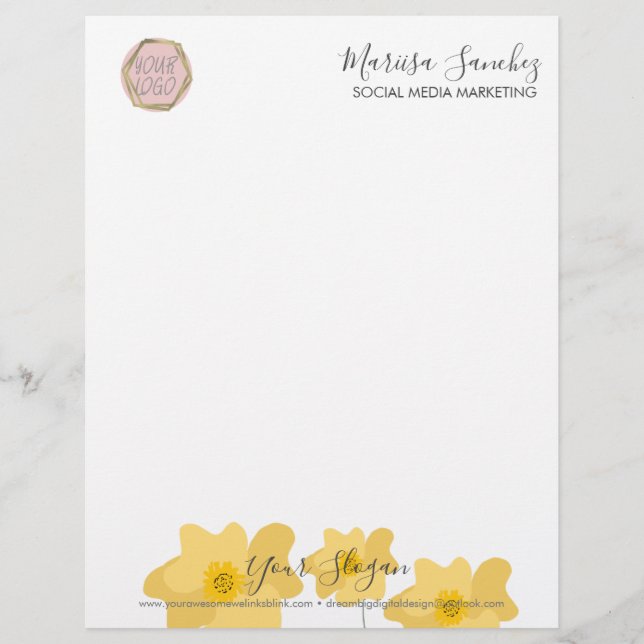 Wildflower Name Your Logo Letterhead (Front)