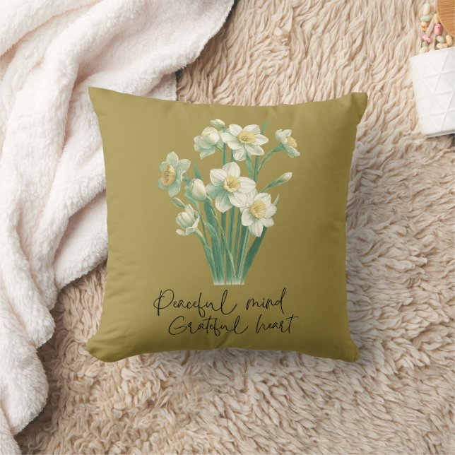 Wildflower Narcissus  Throw Pillow (Blanket)