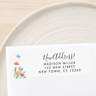 Wildflower New Address Return Address Label