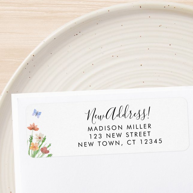 Wildflower New Address Return Address Label (Creator Uploaded)