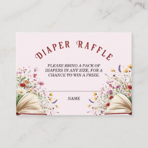 Wildflower New Chapter Baby Shower Diaper Raffle Enclosure Card