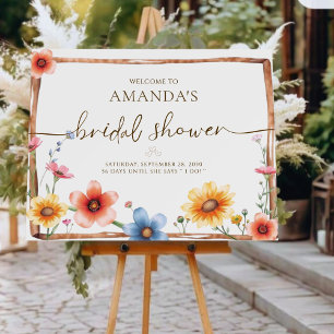 Wildflower New Chapter Begins Book Bridal Shower  Foam Board