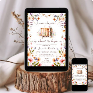 wildflower New Chapter Begins Bridal Shower Invitation