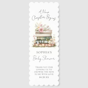 Wildflower New Chapter Book Baby Shower Bookmarks