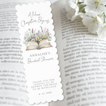 Wildflower New Chapter Book Bridal Shower Bookmarks