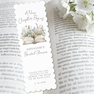 Wildflower New Chapter Book Bridal Shower Bookmarks