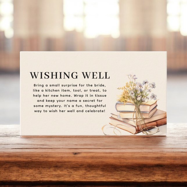 Wildflower New Chapter Wishing Well Bridal Shower Enclosure Card (Creator Uploaded)