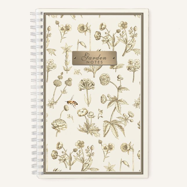 Wildflower Notebook Little Bee Beekeeper Gardeners (Front)