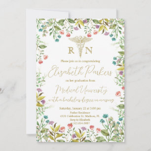 Wildflower Nursing Graduation Party Invitation