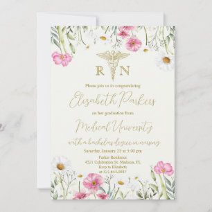 Wildflower Nursing Graduation Party RN  Invitation