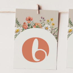 Wildflower &quot;O&quot; High Chair Bunting Banner Card