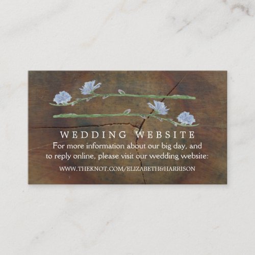 Wildflower Oak Wood Wedding Website Enclosure Card