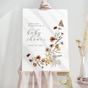 Wildflower On The Way – Modern Boho Baby Shower Foam Board