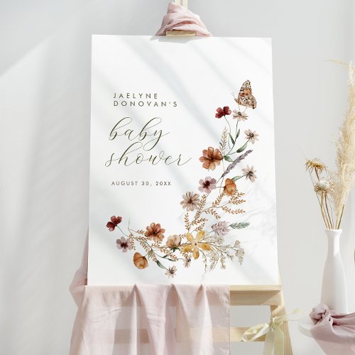 Wildflower On The Way  Modern Boho Baby Shower Foam Board