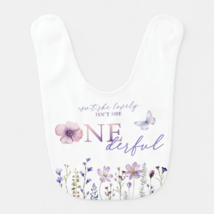 Wildflower ONEderful 1st Birthday Girl Bib