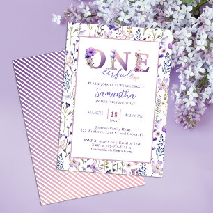 Wildflower ONEderful Girl's 1st Birthday Invite