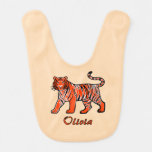 Wildflower Orange Tiger Kids Baby Bib
