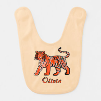 Wildflower Orange Tiger Kids Baby Bib