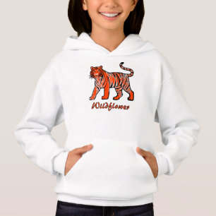 Wildflower Orange Tiger Kids Hoodie