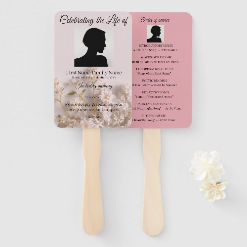 Wildflower order of service hand fan
